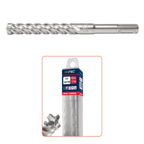 ROTEC Hamerboor, SDS-plus, QUATTRO-X 4-snijder in box (10 stuks)