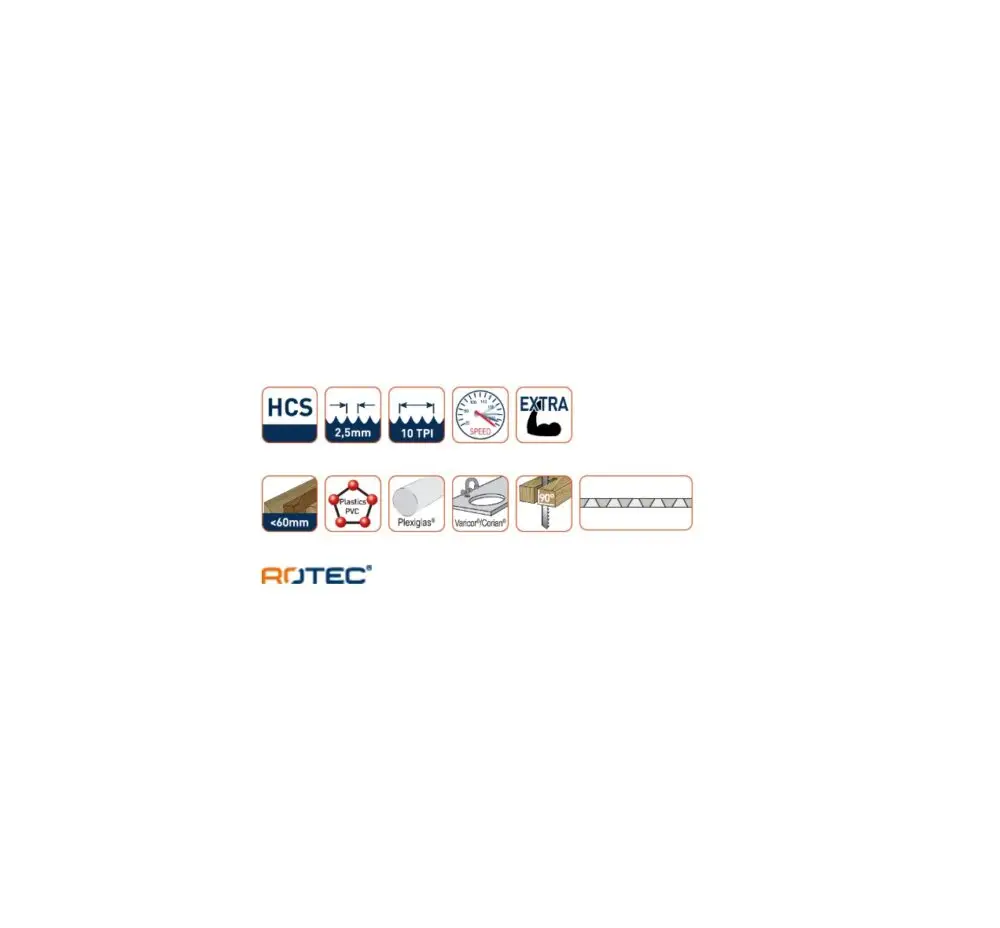 Decoupeerzaagblad DC160 meer specs ROTEC Decoupeerzaagblad DC160 - specificaties 2