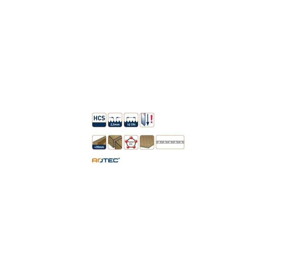 ROTEC Decoupeerzaagblad DC190 - specificaties 2