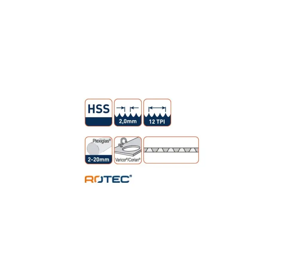 ROTEC Decoupeerzaagblad DC820 - specificaties 2