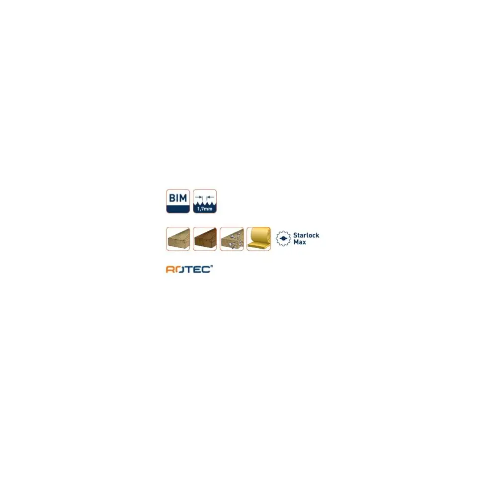 ROTEC PREMIUM Starlock-Max invalzaagblad type MOS 17/100bi - specificaties