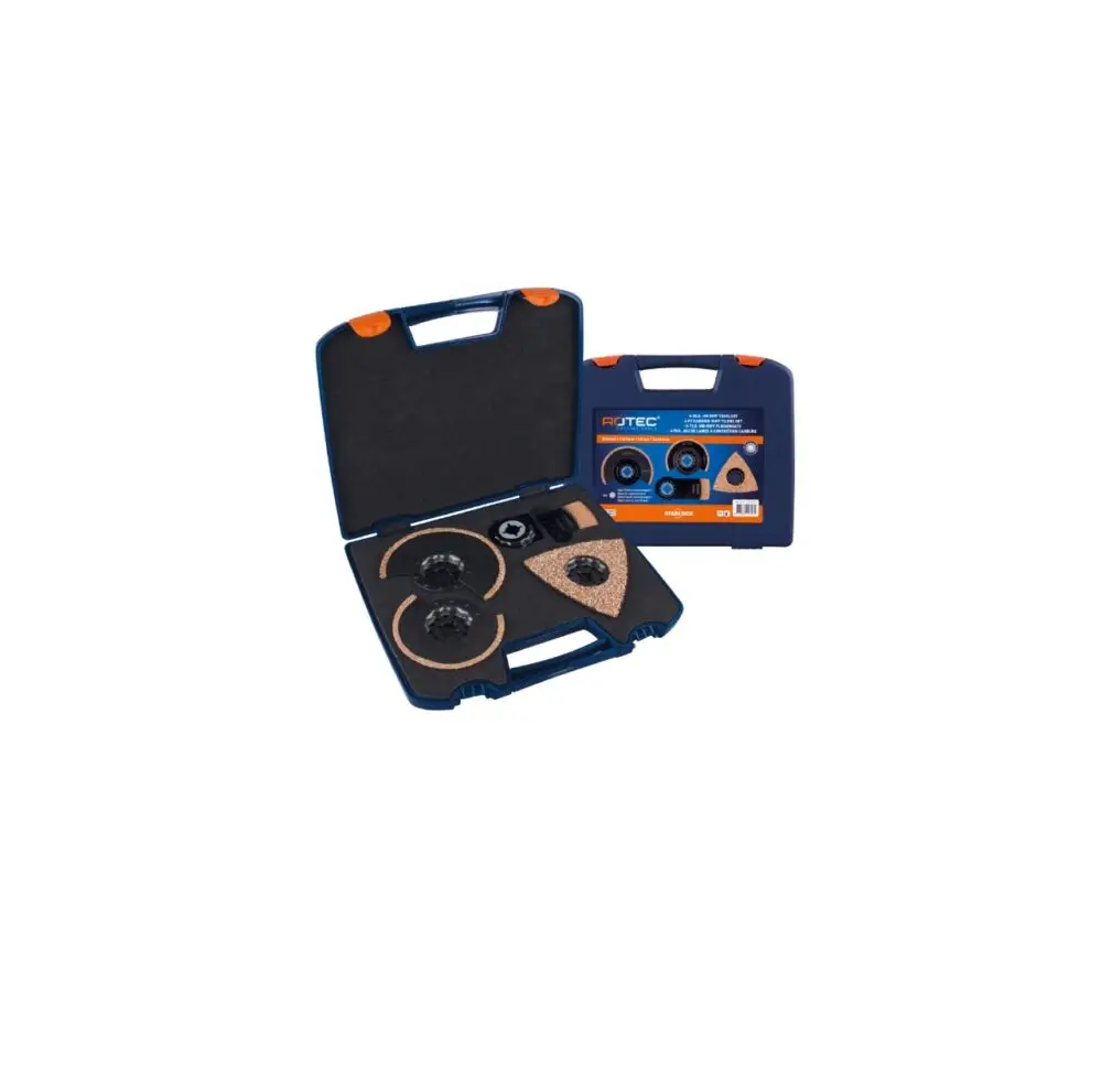 ROTEC 4-dlg. Starlock multitoolset type '519' met HM-granulaat, in kunststof koffer