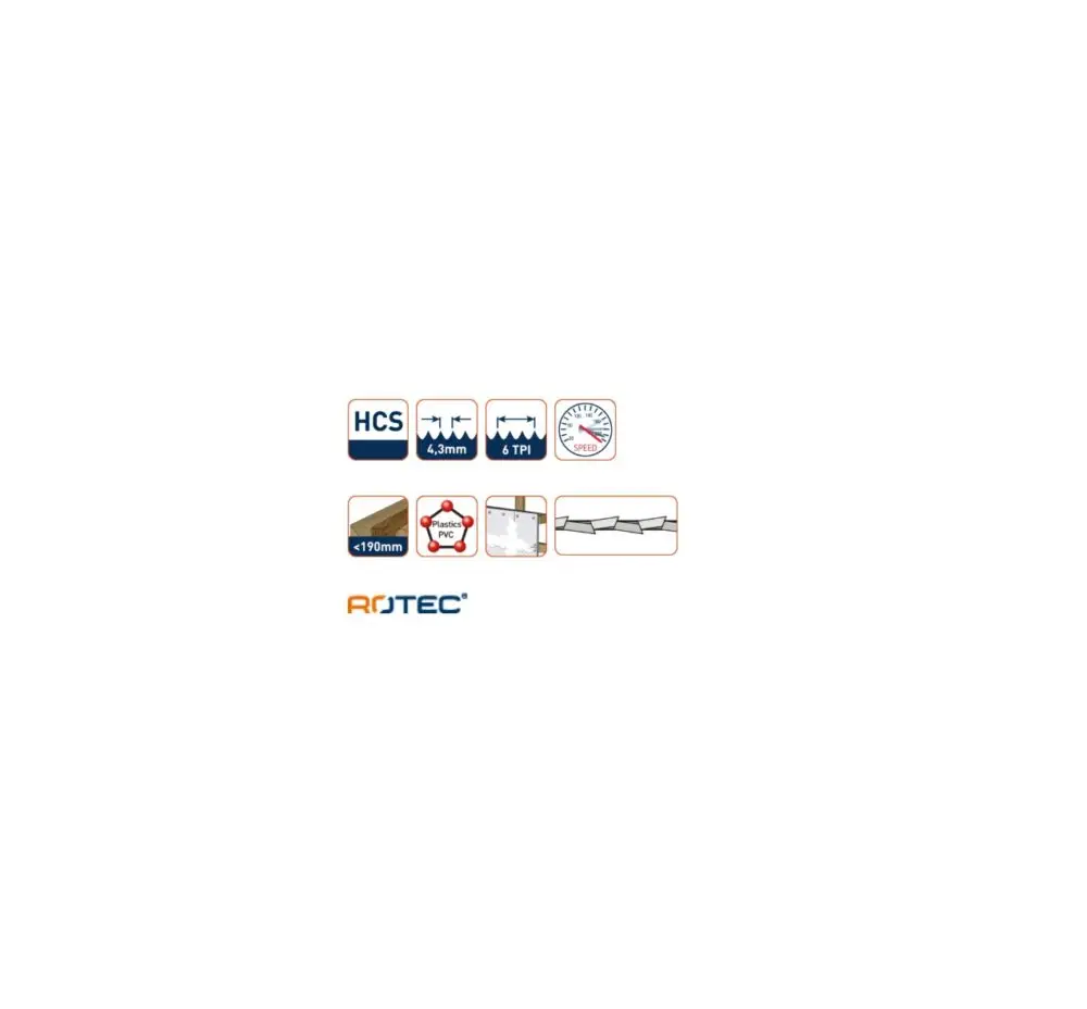 ROTEC Reciprozaagblad RC190 - specificaties 2