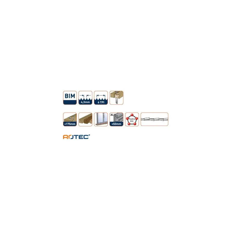 Reciprozaagblad RC270 meer specs ROTEC Reciprozaagblad RC270 - specificaties 2