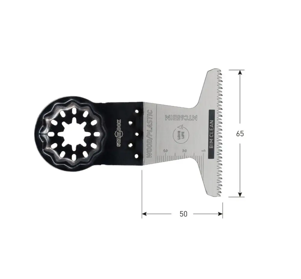 ROTEC BiM Starlock invalzaagblad type MTC65bi, 65x50 mm - specificaties