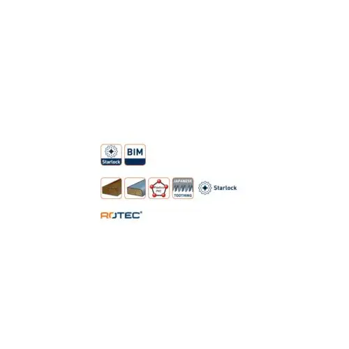 ROTEC BiM Starlock invalzaagblad type MTC65bi, 65x50 mm - specificaties