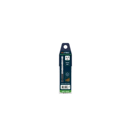ROTEC Houtspiraalboor, 1/4" (E6.3) bitopname, in EV-pack - specificaties 2