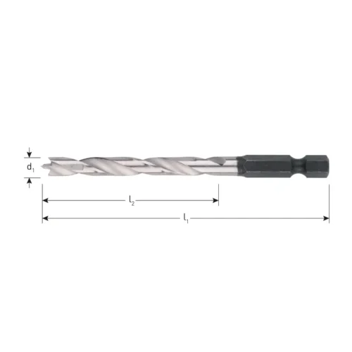 ROTEC Houtspiraalboor, 1/4" (E6.3) bitopname, in EV-pack - specificaties