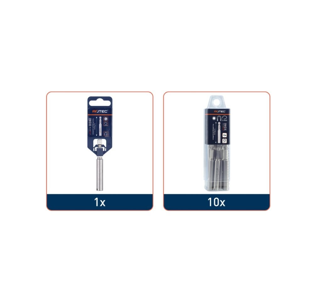 RVS Bithouder, met C-ring, magnetisch specs ROTEC RVS Bithouder, met C-ring, magnetisch - specificaties