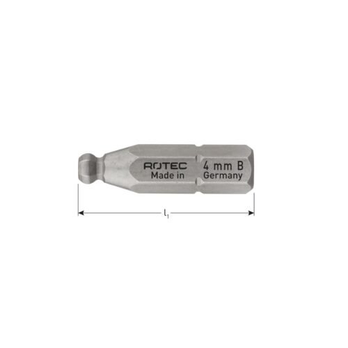 ROTEC Schroefbit HEX, C6.3, kogelkop