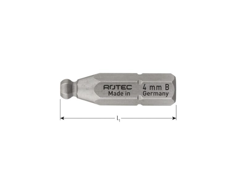 ROTEC Schroefbit HEX, C6.3, kogelkop